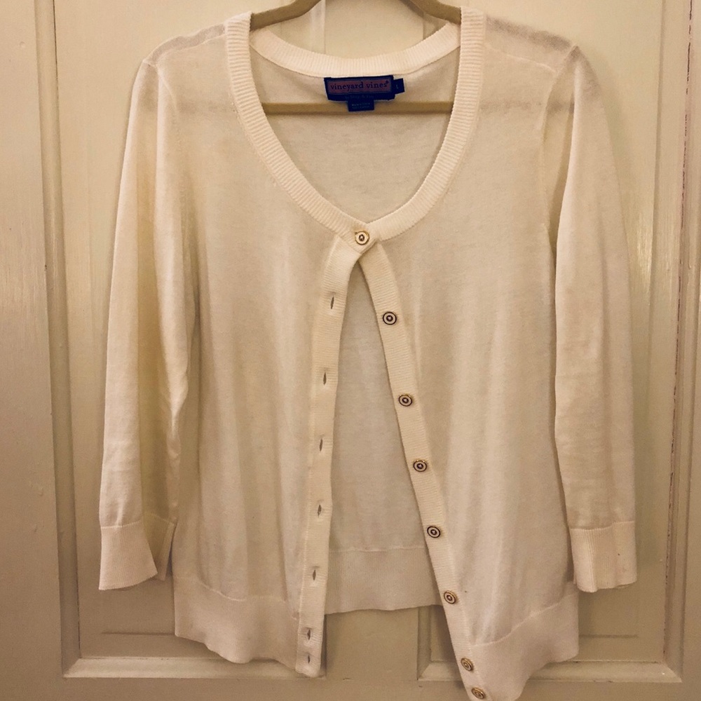 Vineyard Vines White Cardigan